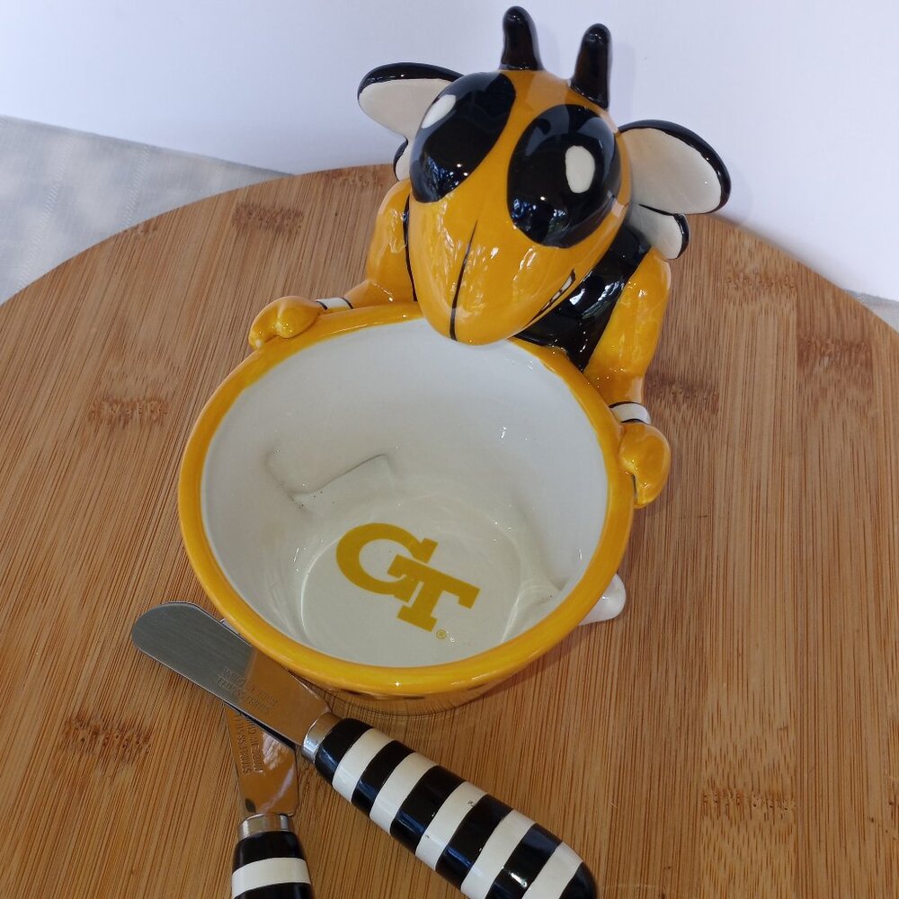 GEORGIA TECH decorative dip bowl with spreaders